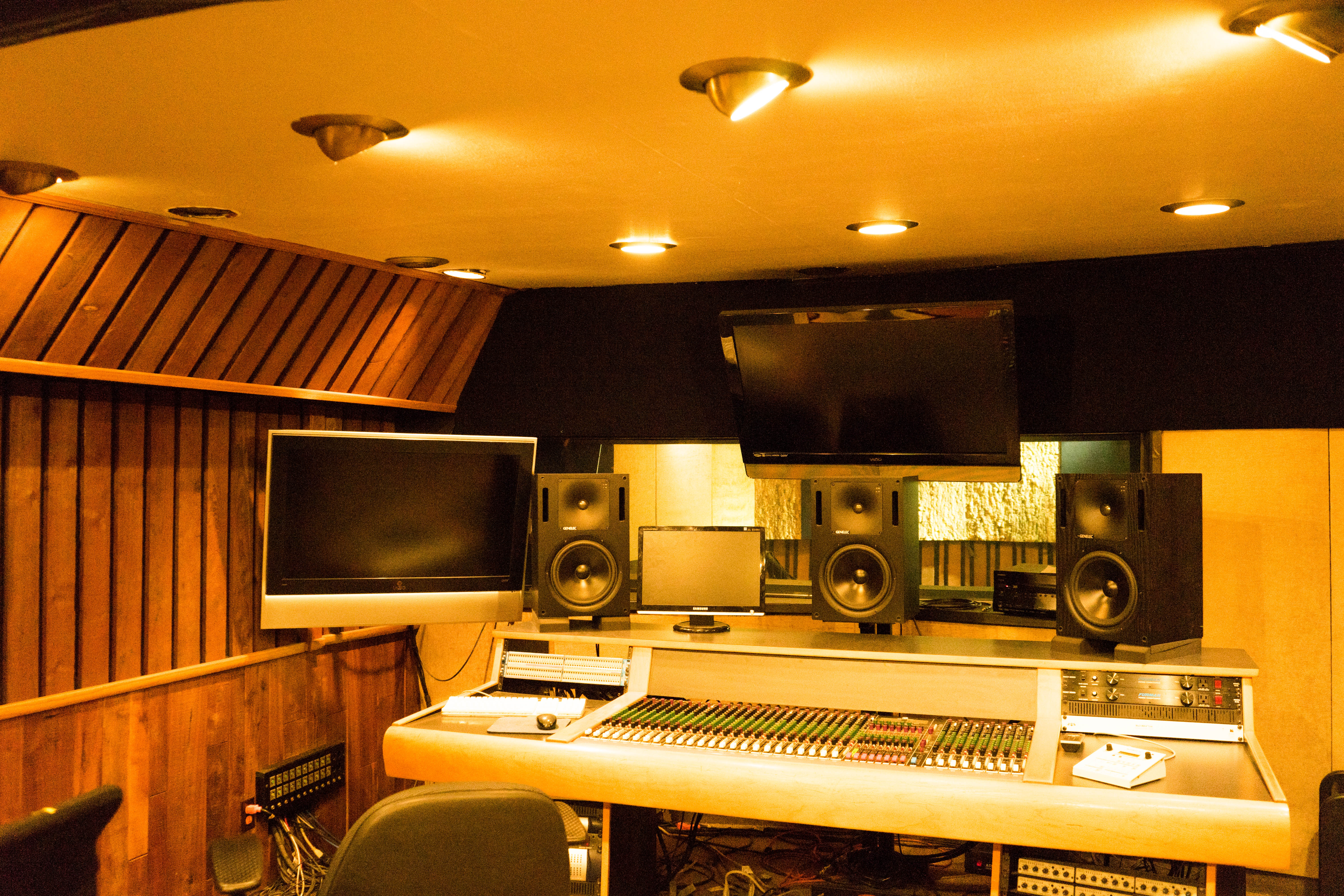 Control Room with link to more info on the Recording Studio